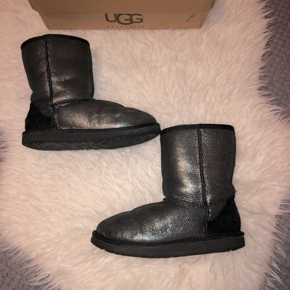 UGG Australia Glitter Sheepskin Mid Calf Boots Sz 4 - Picture 6 of 8
